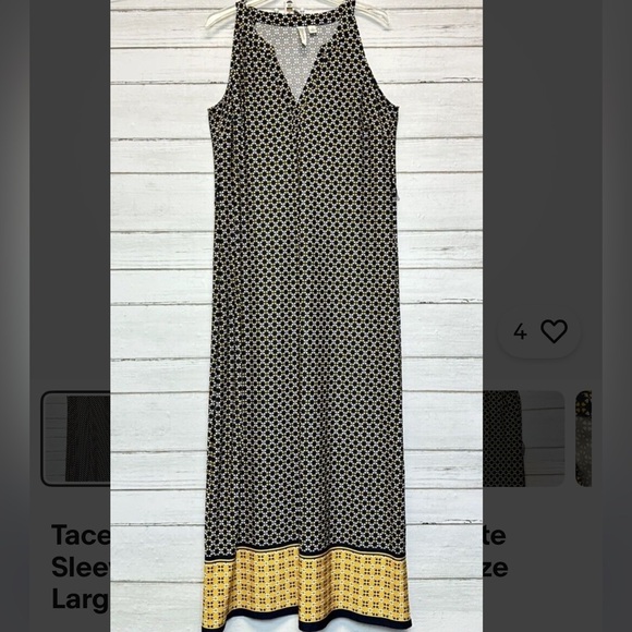 Tacera Dresses & Skirts - Black and Yellow Geometric Maxi Dress